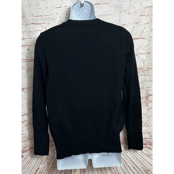 Boden Womens Size L Black Pullover Sweater Minimalist Long-Sleeve Button Cuffs - Picture 5 of 6